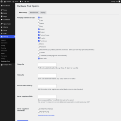 Page screenshot: Settings &rarr; Duplicate Post