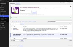 Page screenshot: Plugins &lsaquo; Test site &mdash; WordPress