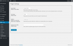 Page screenshot: Settings  &rarr; Duplicate post