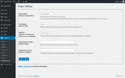 Page screenshot: Settings &rarr; Duplicate post