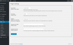 Page screenshot: Settings &rarr; Duplicate post