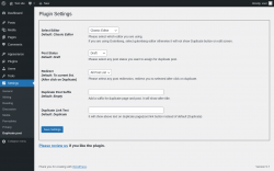 Page screenshot: Settings &rarr; Duplicate post