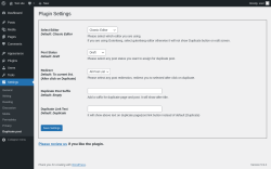 Page screenshot: Settings &rarr; Duplicate post