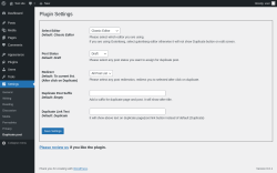 Page screenshot: Settings &rarr; Duplicate post