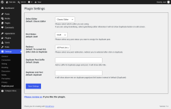 Page screenshot: Settings &rarr; Duplicate post