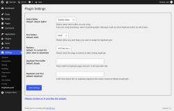 Page screenshot: Settings &rarr; Duplicate post