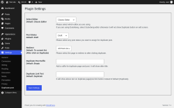 Page screenshot: Settings &rarr; Duplicate post