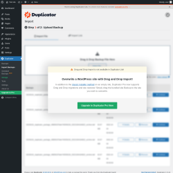 Page screenshot: Duplicator → Import Backups