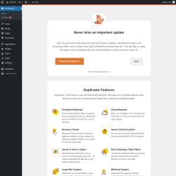 Page screenshot: Welcome to Duplicator ‹ Test site — WordPress