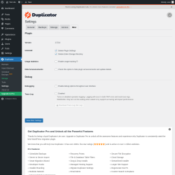 Page screenshot: Duplicator → Settings → 
            Misc        