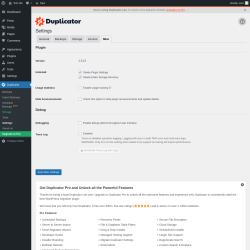 Page screenshot: Duplicator &rarr; Settings &rarr; 
            Misc        