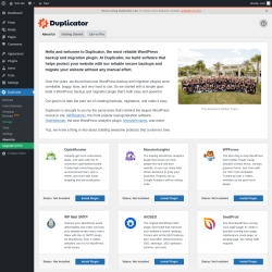 Page screenshot: Duplicator &rarr; About Us