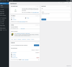 Page screenshot: Dashboard &lsaquo; Test site &mdash; WordPress