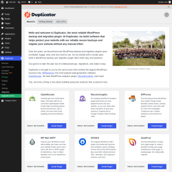 Page screenshot: Duplicator &rarr; About Us