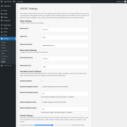 Page screenshot: Settings → DFEHC