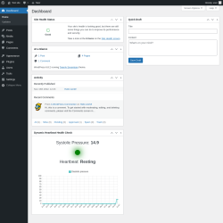 Page screenshot: Dashboard ‹ Test site — WordPress