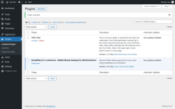 Page screenshot: Plugins ‹ Test site — WordPress