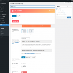 Page screenshot: Easy Accordion &rarr; Add New