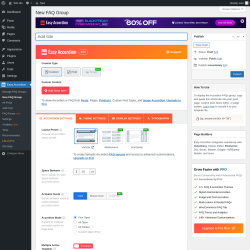 Page screenshot: Easy Accordion &rarr; New FAQ Group