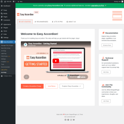 Page screenshot: Easy Accordion &rarr; Recommended