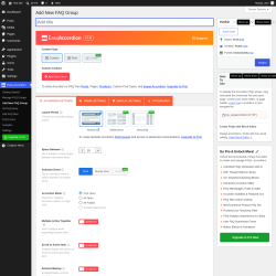 Page screenshot: Easy Accordion &rarr; Add New FAQ Group