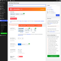 Page screenshot: Easy Accordion &rarr; Add New FAQ Group