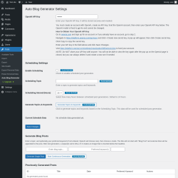 Page screenshot: Tools → Auto Blog Generator