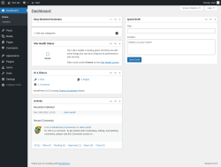 Page screenshot: Dashboard &lsaquo; Test site &mdash; WordPress
