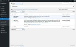 Page screenshot: Plugins ‹ Test site — WordPress