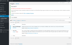 Page screenshot: Plugins &lsaquo; Test site &mdash; WordPress