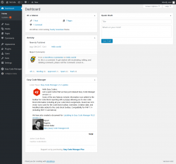 Page screenshot: Dashboard &lsaquo; Test site &mdash; WordPress