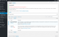 Page screenshot: Plugins &lsaquo; Test site &mdash; WordPress