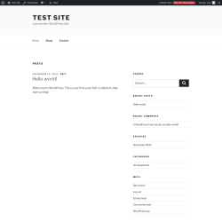 Page screenshot: Test site – Just another WordPress site