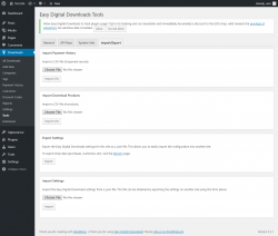 Page screenshot: Downloads → Tools → Import/Export