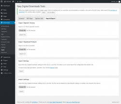 Page screenshot: Downloads → Tools → Import/Export