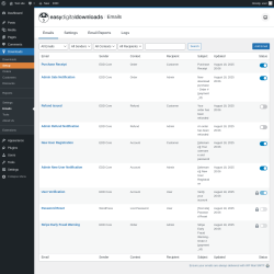 Page screenshot: Downloads → Emails