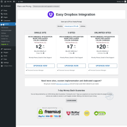 Page screenshot: Dropbox &rarr; Upgrade&nbsp;&nbsp;➤