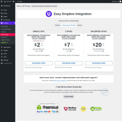 Page screenshot: Dropbox &rarr; Upgrade&nbsp;&nbsp;➤