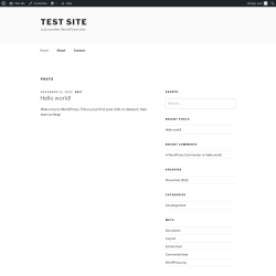 Page screenshot: Test site – Just another WordPress site