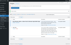 Page screenshot: Plugins ‹ Test site — WordPress