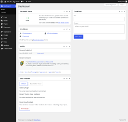Page screenshot: Dashboard &lsaquo; Test site &mdash; WordPress