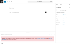 Page screenshot: Add Page ‹ Test site — WordPress