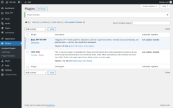 Page screenshot: Plugins ‹ Test site — WordPress