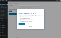 Page screenshot: Easy GPT → License
