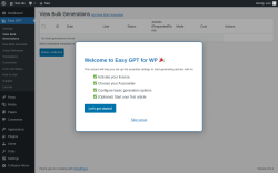 Page screenshot: Easy GPT → View Bulk Generations