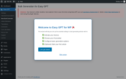 Page screenshot: Easy GPT → New Bulk Generate