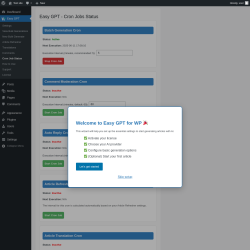 Page screenshot: Easy GPT → Cron Job Status