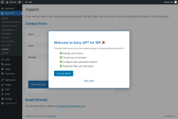 Page screenshot: Easy GPT → Support