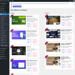 Page screenshot: Easy Hotel → Themes & Addons