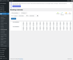 Page screenshot: Easy Hotel → Booking Calendar